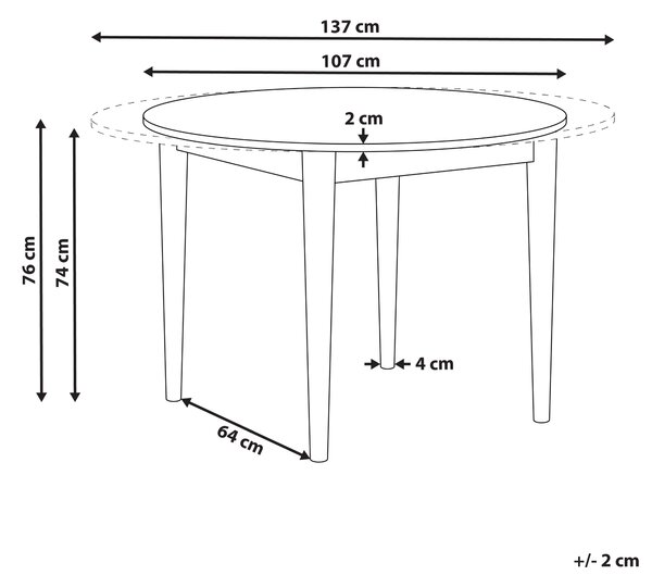 Rozkládací jídelní stůl ECHO Světlý dub 107/137 cm 107 cm