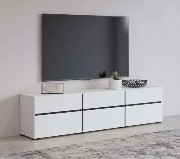 TV stolek GLENROSE - bílý / černý