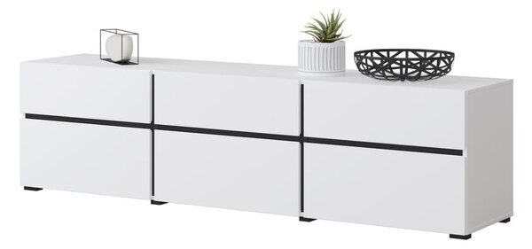 TV stolek GLENROSE - bílý / černý
