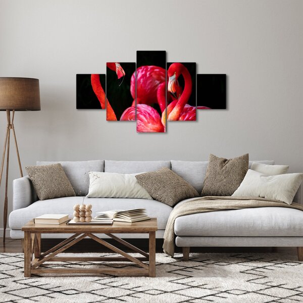 Obraz červených plameňáků (125x70 cm)