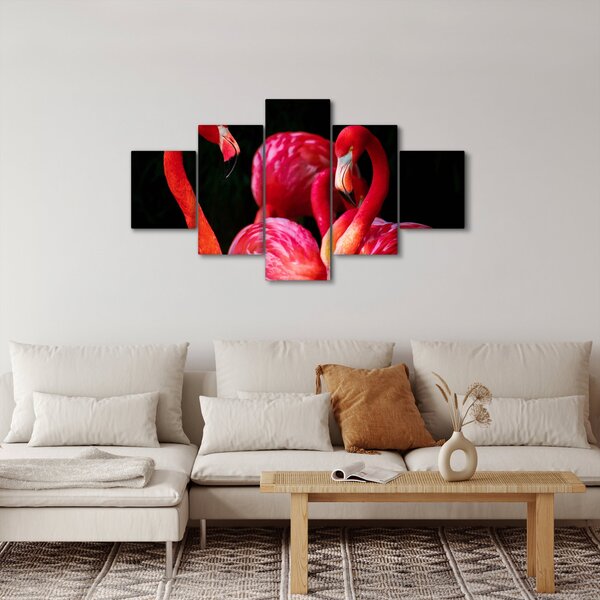 Obraz červených plameňáků (125x70 cm)