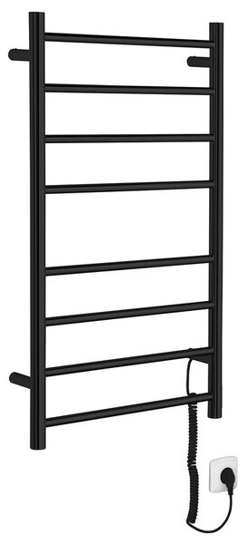Sapho , REDONDO elektrický sušák ručníků, kulatý, 500x900 mm, 75 W, černý mat, ER220BV