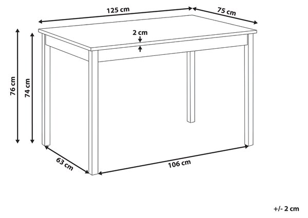 Jídelní stůl HOUSTON Světlý dub 125 cm 75 cm