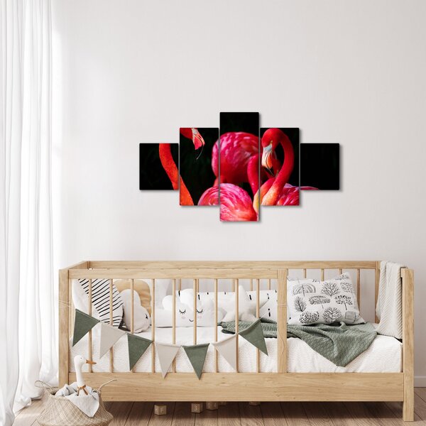 Obraz červených plameňáků (125x70 cm)