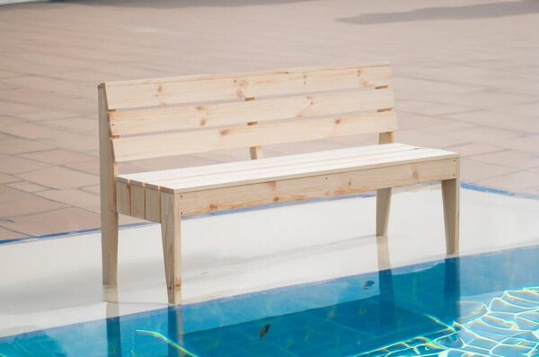 ROJA POOL dřevěná lavice - PŘÍRODNÍ