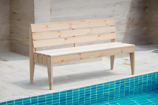 ROJA POOL dřevěná lavice - PŘÍRODNÍ