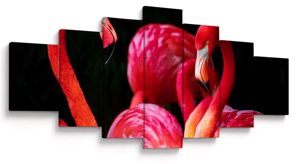 Obraz červených plameňáků (210x100 cm)