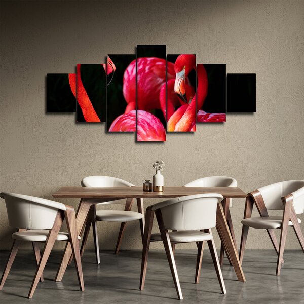 Obraz červených plameňáků (210x100 cm)