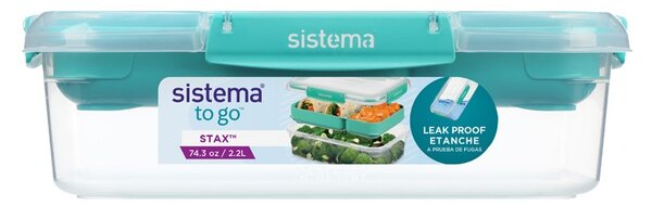 Sistema Dělený vodotěsný box na jídlo To Go STAX, 2,2 l, zelená