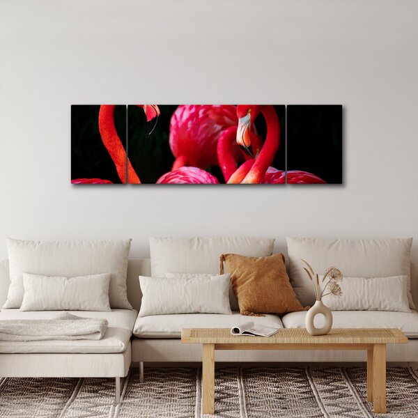 Obraz červených plameňáků (170x50 cm)