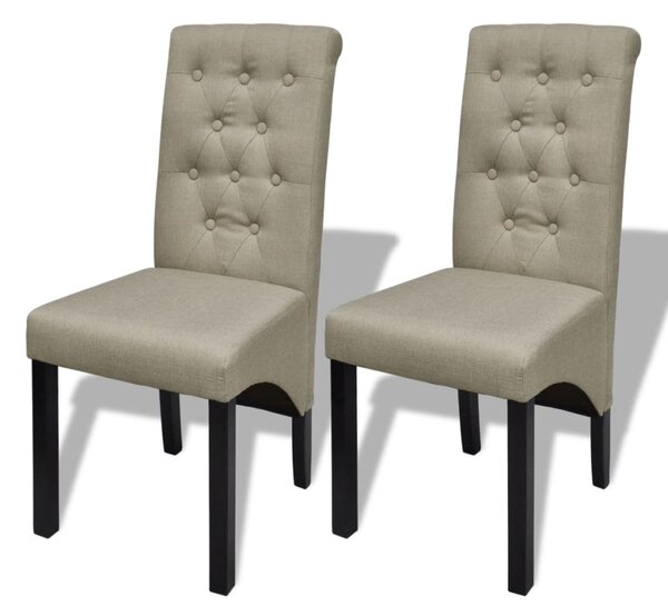 Jídelní židle 2 ks béžové textil