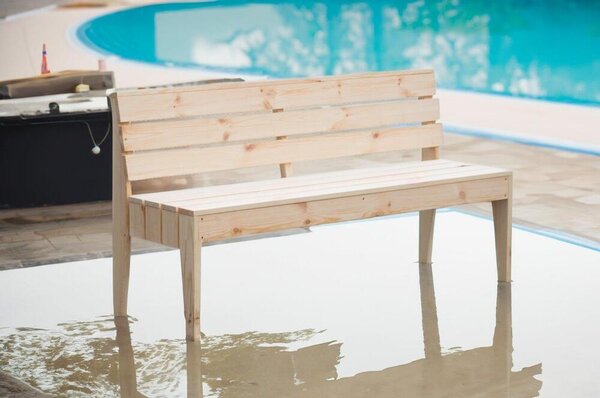 ROJA POOL dřevěná lavice - PŘÍRODNÍ