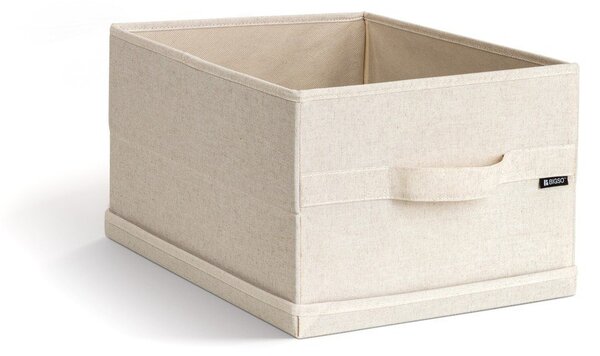 Béžový látkový úložný box s víkem 31x41x22 cm Soft Storage Medium – Bigso