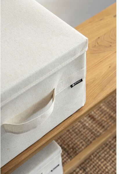Béžový látkový úložný box s víkem 31x41x22 cm Soft Storage Medium – Bigso