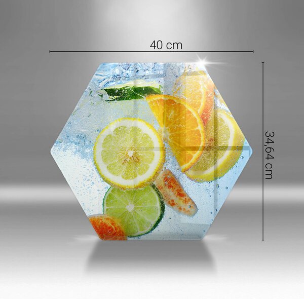 Skleněná deska do kuchyně Šťavnatá citrusová voda