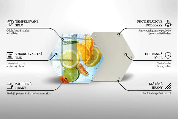 Skleněná deska do kuchyně Šťavnatá citrusová voda