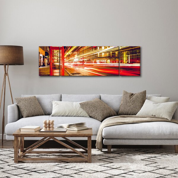 Obraz červené londýnské telefonní budky (170x50 cm)