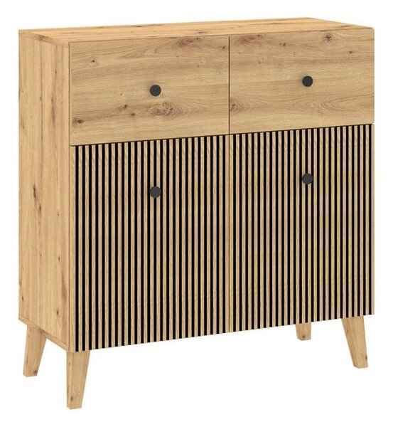 Komoda s dvířky a šuplíky HEWITT - dub artisan