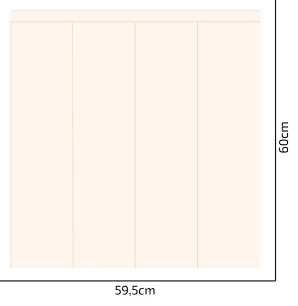 PIPPER. Textilní samolepící tapeta - Obdélník - Krémová barva Barva: Bledá, Velikost: 80cm