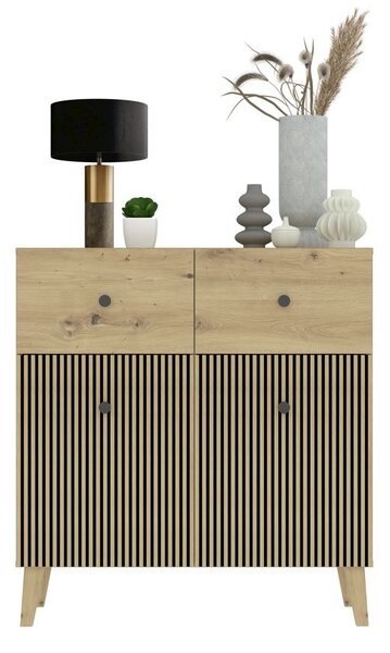 Komoda s dvířky a šuplíky HEWITT - dub artisan