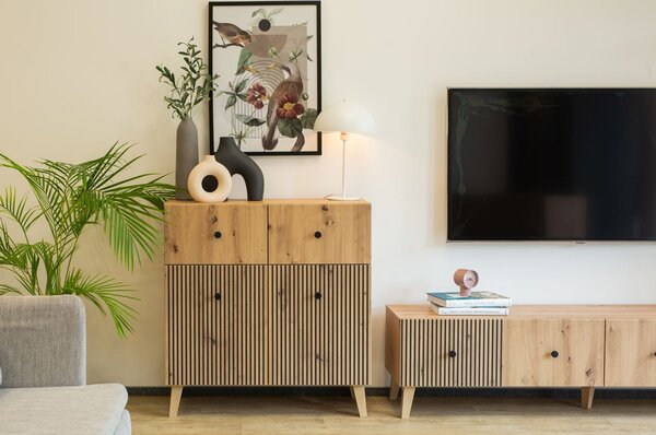 Komoda s dvířky a šuplíky HEWITT - dub artisan