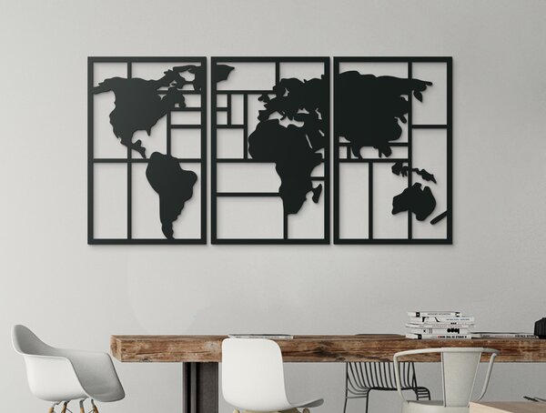 Drevko Vícedílný obraz Mapa světa na zeď