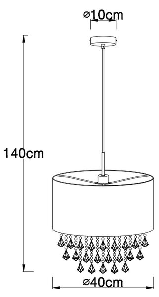 Globo Lighting Amy I závěsné svítidlo 1x60 W stříbrná 15188H3