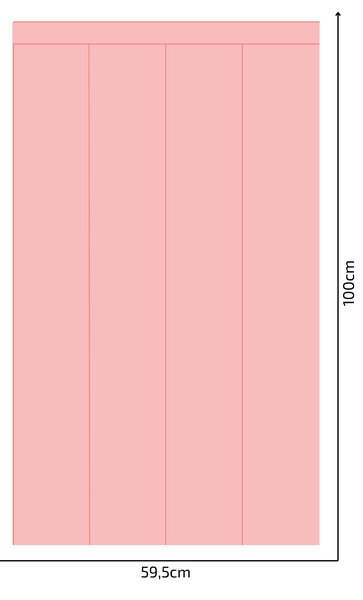 PIPPER. Textilní samolepící tapeta - Obdélník - Růžová barva Barva: Bledá, Velikost: 80cm