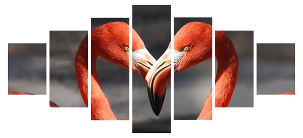 Obraz dvou zamilovaných plameňáků (210x100 cm)