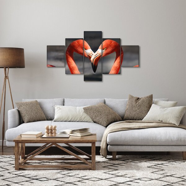 Obraz dvou zamilovaných plameňáků (125x70 cm)