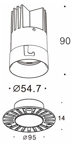 Orvo L LED zápustné svítidlo Ra>90 Bílá3000KON/OFF