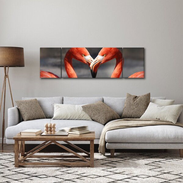 Obraz dvou zamilovaných plameňáků (170x50 cm)