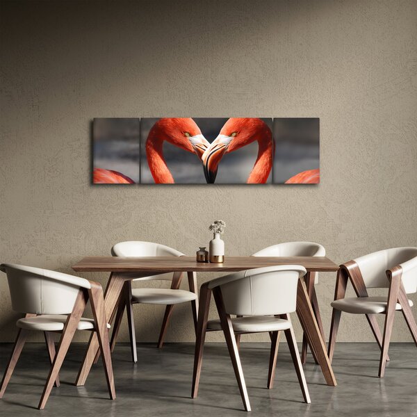 Obraz dvou zamilovaných plameňáků (170x50 cm)