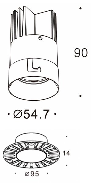 Orvo L LED trimless zápustné svítidlo Ra>90 Bílá3000KON/OFF