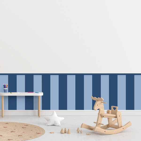 PIPPER. Textilní samolepící tapeta - Obdélník - Tmavě modrá barva Barva: Bledá, Velikost: 60cm