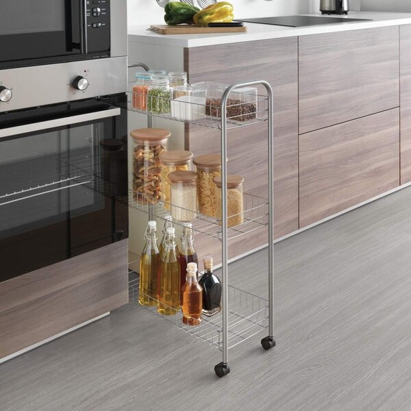 Pojízdný stojan s 3 policemi Metaltex Ascona Slim De Luxe, výška 84 cm