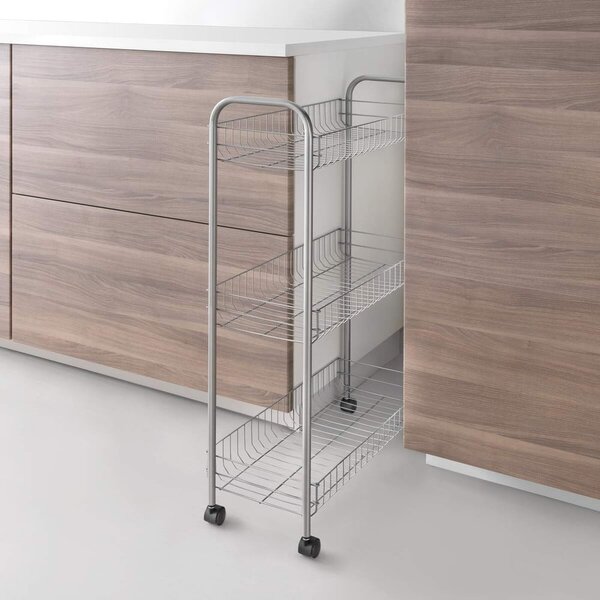 Pojízdný stojan s 3 policemi Metaltex Ascona Slim De Luxe, výška 84 cm