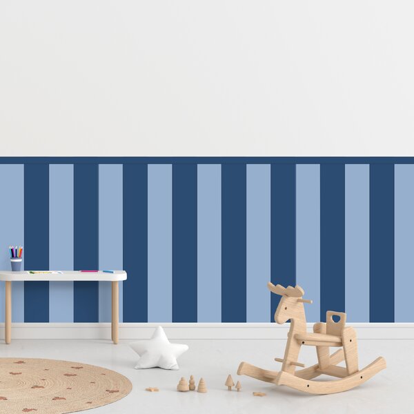 PIPPER. Textilní samolepící tapeta - Obdélník - Tmavě modrá barva Barva: Bledá, Velikost: 60cm