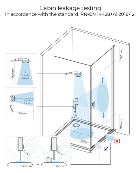 Oltens Breda sprchová zástěna 80 cm černá matný/průhledné sklo 22104300