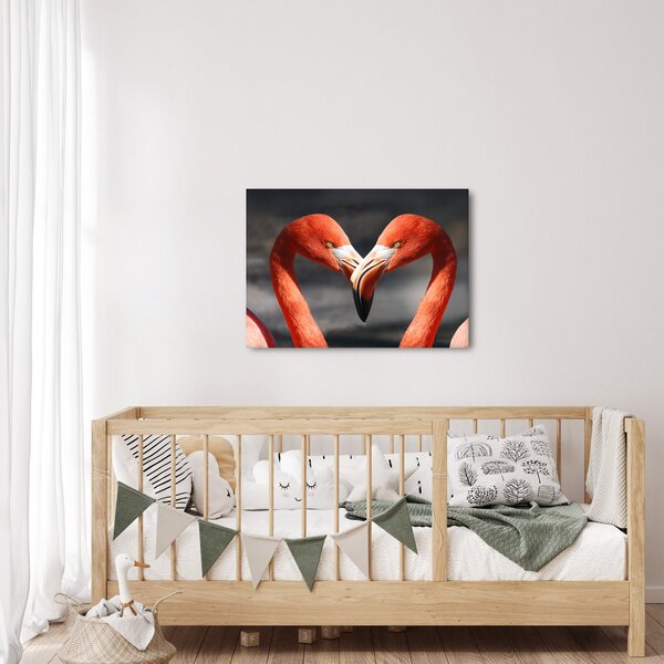 Obraz dvou zamilovaných plameňáků (70x50 cm)