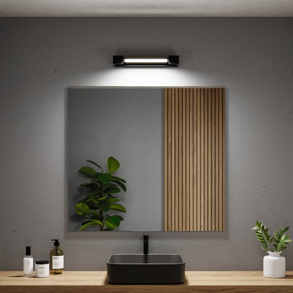 Paulmann LED nástěnné světlo Lucille, černé, 40 cm IP44 stmívatelné, stmívatelný, Černá, Koupelna, Hliník, Moderní