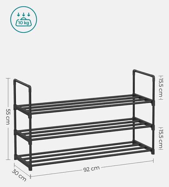 REGÁL NA BOTY, černá, 92/55/30 cm Boxxx - Online Only šatny & botníky, Online Only