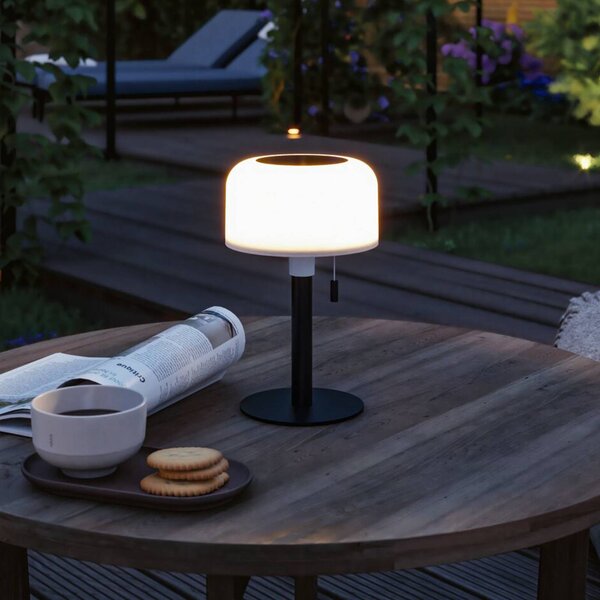 Paulmann LED solární stolní lampa Bartja, černá, IP44 stmívatelné, stmívatelný, Černá, Obývací pokoj / jídelna, Plast, Moderní, Solární lampy
