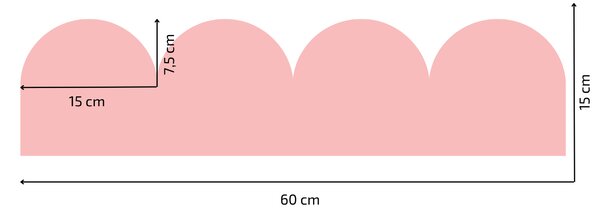PIPPER. Textilní samolepící tapeta - Mini Oblouk - Bonbónově růžová barva Barva: Bledá