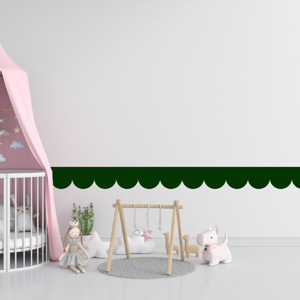 PIPPER. Textilní samolepící tapeta - Mini Oblouk - Lahvově zelená barva Barva: Tmavá
