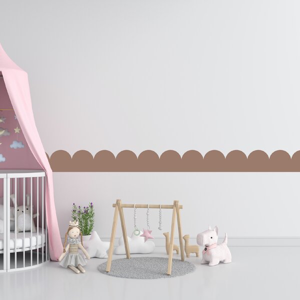 PIPPER. Textilní samolepící tapeta - Mini Oblouk - Hnědá barva Barva: Bledá