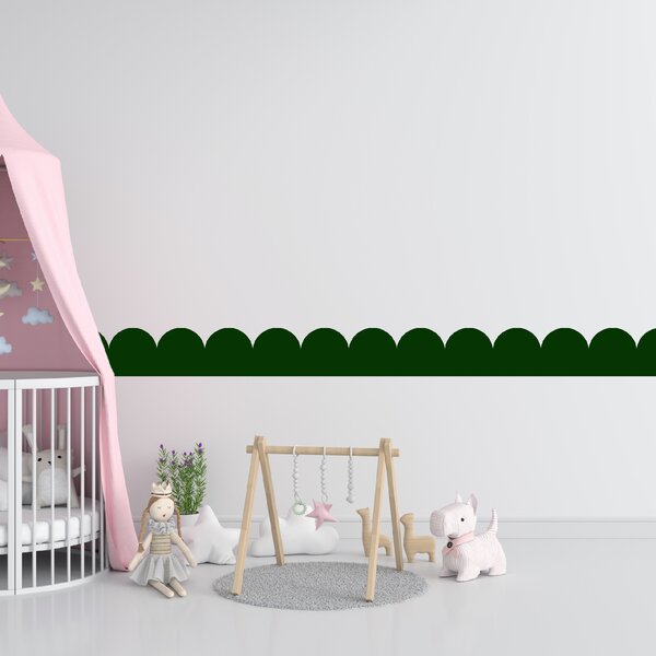 PIPPER. Textilní samolepící tapeta - Mini Oblouk - Lahvově zelená barva Barva: Tmavá