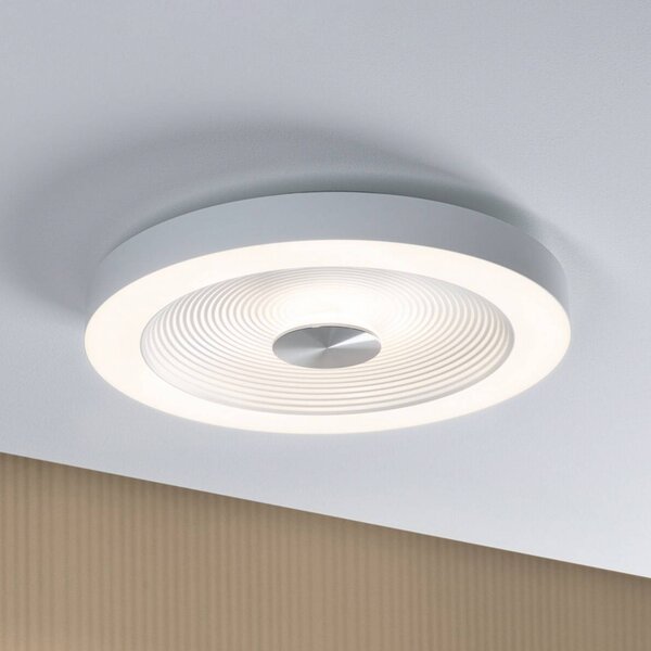 Paulmann LED stropní svítidlo Volea, bílá/stříbrná Ø 40 cm IP44 stmívatelné, stmívatelný, Černá, Koupelna, Plast, Moderní