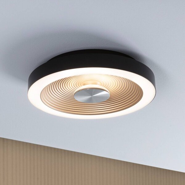 Paulmann LED stropní svítidlo Volea černá/zlatá Ø 32 cm IP44 stmívatelné, stmívatelný, Černá, Koupelna, Plast, Moderní