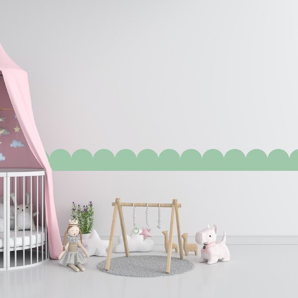 PIPPER. Textilní samolepící tapeta - Mini Oblouk - Mátová barva Barva: Bledá